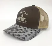 Brown/Khaki cap with kango tobac RG full quill ostrich visor
