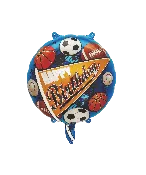 16-inch Football Birthday Blue - Packaged