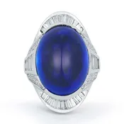 33.32 ct. of Tanzanite Cabochon Diamond Ring