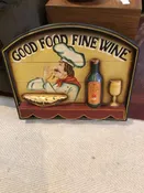 3 D Chef Cream/Black Wall Decoration Art
