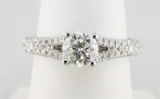 Platinum GIA certified natural diamond engagement ring