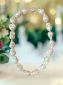 Baroque Pearls 14mm white gold floral clasp