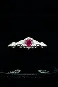 14k Solid White Gold and Natural Ruby Ring