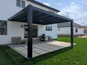 Modern 12x12 Attached Shade Pergola - Black