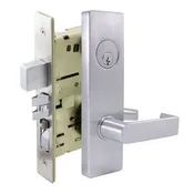 Cal-Royal NM Series Grade 1 Mortise Lock, Escutcheon Lever Trim, Satin Chrome