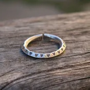Stamped Thin Hill Tribe Silver Ring