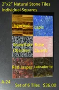 2"x2" Natural Stone Tiles Individual Squares  A-24