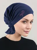 ABBEY-640PR#The Abbey Cap Buttery Soft Navy Blue Pink Ribbon