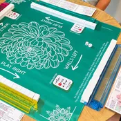 Neoprene Rules Reminder Mahjong Mat with non-slip back and carrying bag