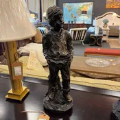 21" Faux Bronze Boy Figurine