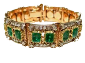 Genuine Emerald &amp; Diamond Bracelet