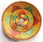 12 in. x 12 in. Hand-Woven Southwestern Design Handmade Bright Green Basket Brbsf-195