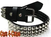1/2" PYRAMID STUDS BELT 3 ROW 100% LEATHER (BT 104)