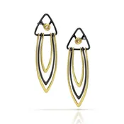 14k and Black Rhodium Element Earrings with Champagne Diamond