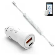 38W Fast Car Charger & USB-C Coiled Cable for Omnipod 5