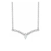 14K Petite Diamond V Necklace
