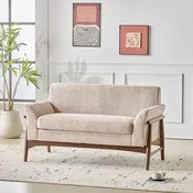 Aeionius Modern Indoor Boucle Loveseat with Flared Arms, Upholstered Fabric Sofa