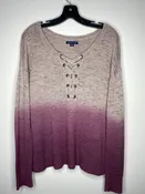 American Eagle Size M Plum Ombré Lace-Up Sweater (runs large)