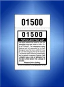 2-Part Self Park Valet Ticket 1,000 #VT2