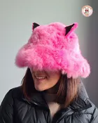 Bucket Hat/Ears Hot Pink