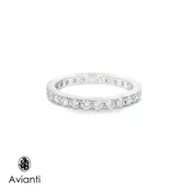 14K White Gold Diamond Eternity Wedding Band