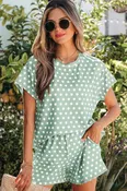 Polka Dot Print Short Set