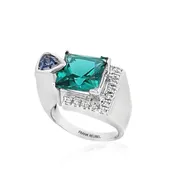 Caribbean Blue Topaz Tanzanite Ring