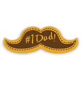 #1 Dad Mustache Chocolate Cake Decoration