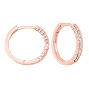10K RG 1/7 ct. tw. Diamond Hoop Earring