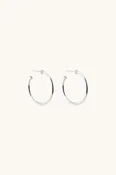 9 A.M. Hoop Earrings - Silver