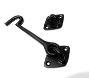 4 Inch Cast Iron Hook and Eye with Diamond Shaped Backing