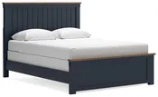 Landocken - Brown / Blue - Queen Panel Bed