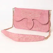 ADBGA692D American Darling Boot Stitched Genuine Suede Leather Small Cross body Bag