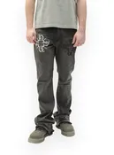 Monogram Stacked Flare Grey Denim