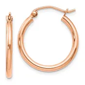 14KR Polished Hoop Earrings