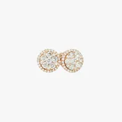 14KT Rose Gold 1.15CTW Diamond Cluster Stud Earrings