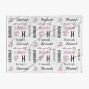 30 x 40 Personalized Arrow and Flower Baby Blanket