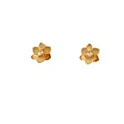 GC Originals 14K Yellow Gold Gold Creations Original Polished/Brushed .09ct  Natural Diamond Magnolia Post Earrings
