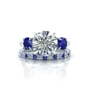 14k White Gold Sapphire and Diamond Band #GTJ3734-dswb-14w