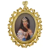 Italian Hand Painted Brooch