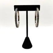 925 Sterling Silver Marcasite Hoop Earrings