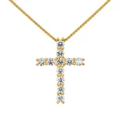 14K Yellow Gold and Diamond Cross Necklace — Croft & Stern Jewelry Designs