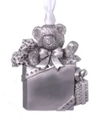Teddy Bear Gift Box Ornament made in USA free engraving