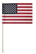 12" x 18" U.S. HEM POLYCOTTON FLAG DOWEL 3/8" x 30" NO TIP
