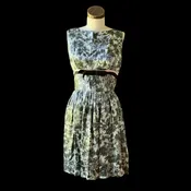 Couture Silk Floral Pleated Sleeveless Dress XS/S