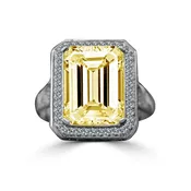 12CT Emerald Diamond Veneer Cubic Zirconia Ring. 635R75006