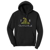 2nd Amendment Don't Tread On Me Applique Heather Black Unisex Patriotic Hoodie