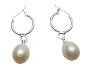 10-11mm White Rice Fresh Water Pearl Earring