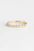 10k Solid Gold Flat Beaded Ring