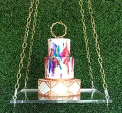 Acrylic Cake Swing - 16" round or square - Hand Crafted in the US - Custom Sizing never a problem